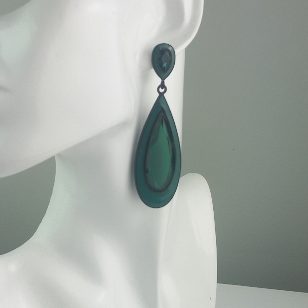 Big abd Fabulous Green Statement Earrings